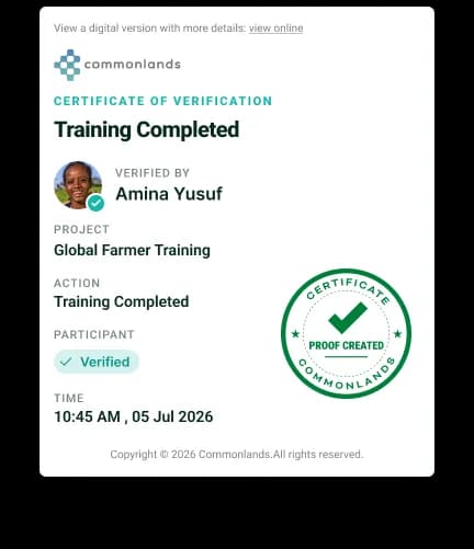 Certificate of verification