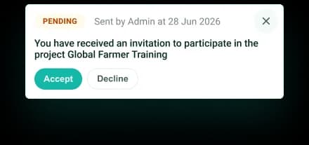 Pending invitation card