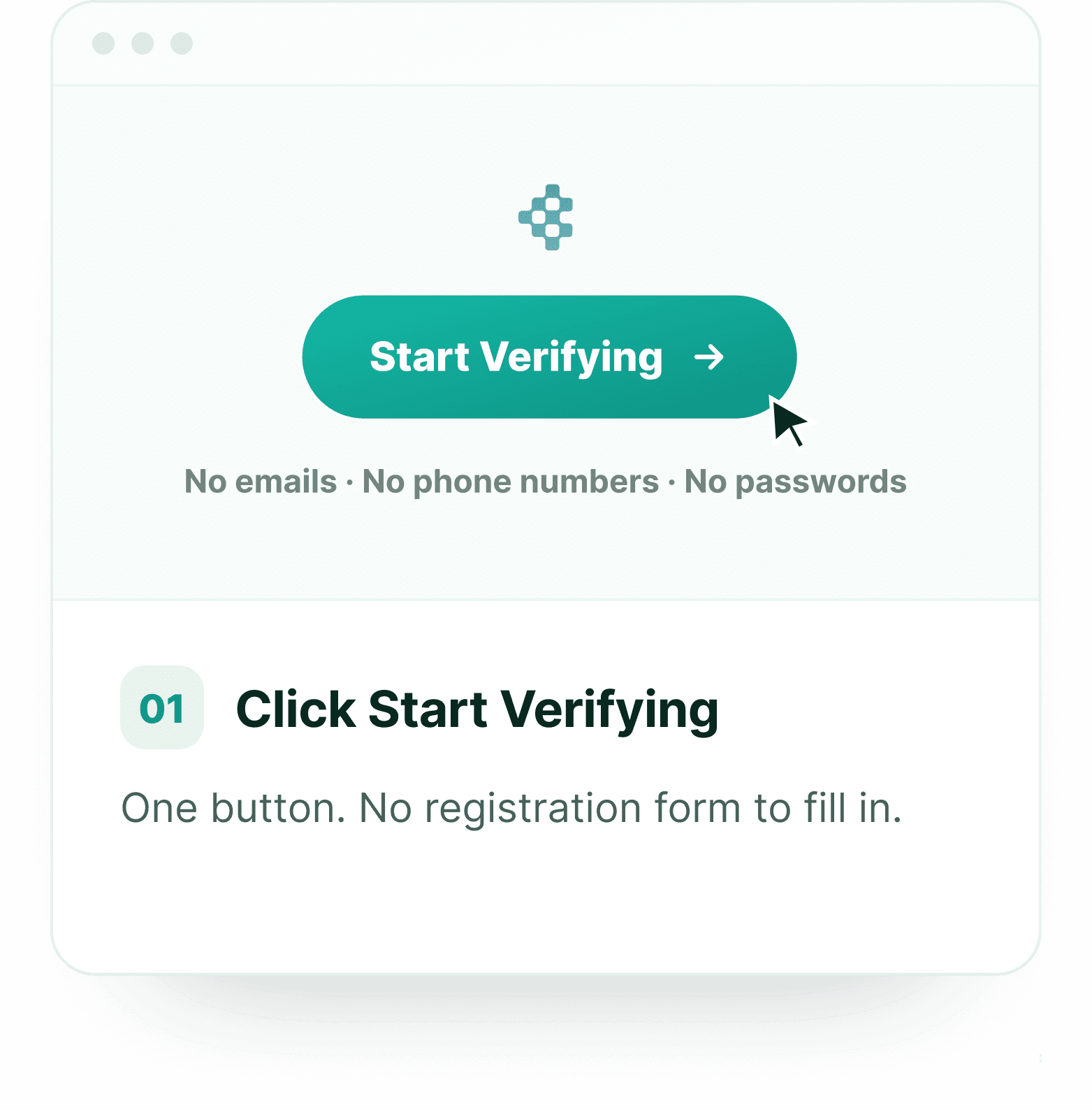 Start verifying button